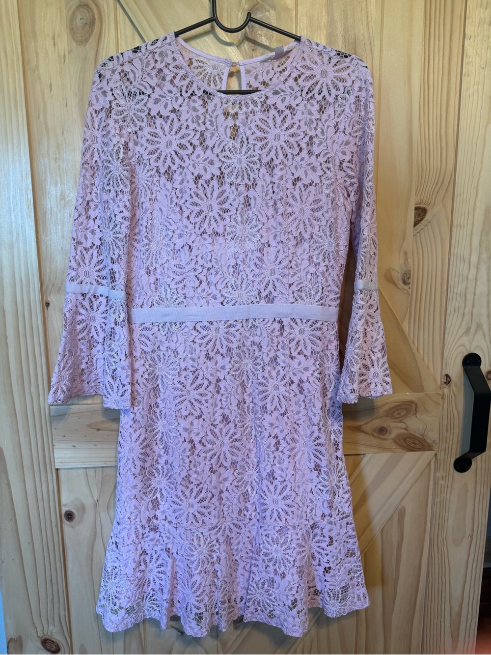 Nanette Lepore Pink Lace Bell-Sleeve Mini Dress - Picture 2 of 12